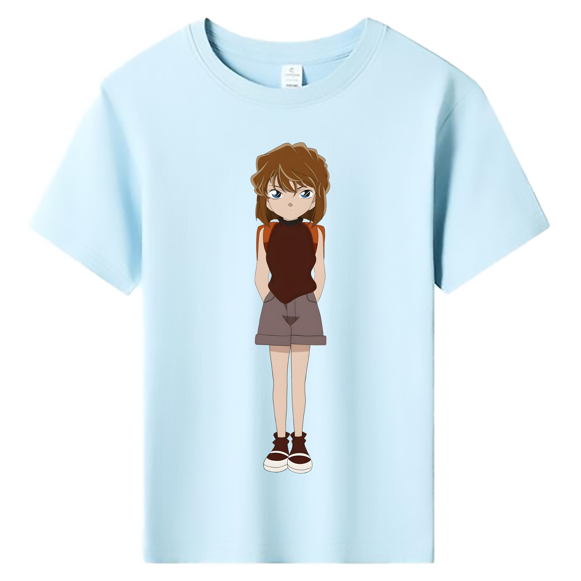 （画像用） 名探偵コナン 灰原 哀 はいばら あい Detective Conan Anita Hailey、Vi Graythorn Haibara Ai 綿100％キッズTシャツ（フロントプリント）